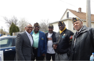 Alderman Brookins (far left) with Commander Hendricks’ and the Legion Post Veterans