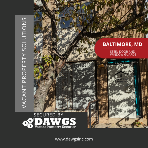 DAWGS door and window guards securing vacant properties in Baltimore