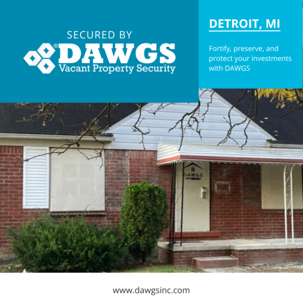 DAWGS doow and window guards securing vacant properties in Detroit